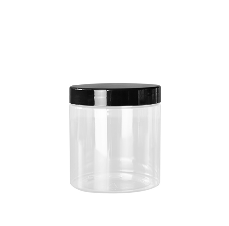 Eco friendly cosmetic containers 300ml 500ml 8 oz plastic cosmetic body cream jars with aluminum lid