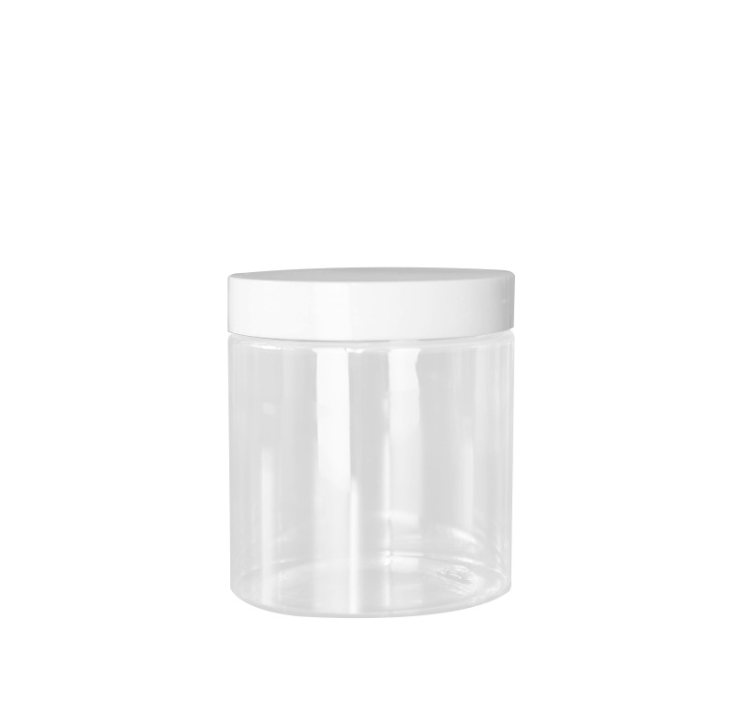 Eco friendly cosmetic containers 300ml 500ml 8 oz plastic cosmetic body cream jars with aluminum lid