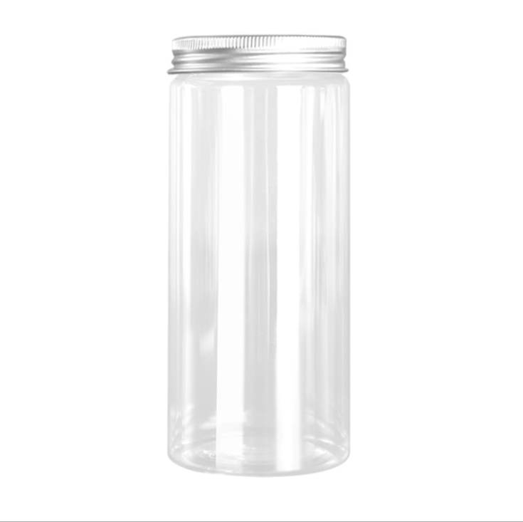 Eco friendly cosmetic containers 300ml 500ml 8 oz plastic cosmetic body cream jars with aluminum lid