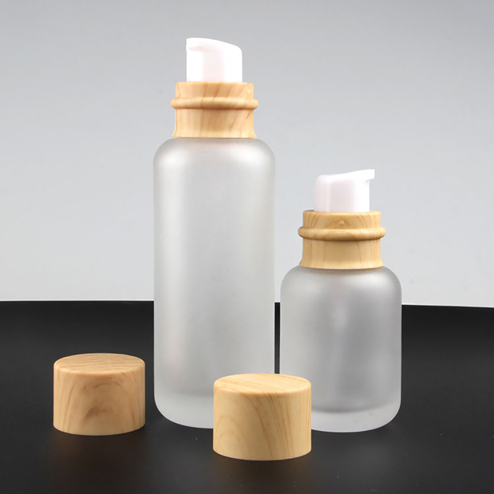 Eco friendly cosmetic containers 50ml 110ml 150ml spray bottle 50g cosmetic jar with Wooden cap