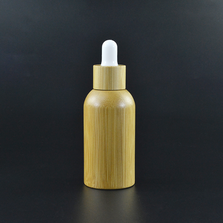 Eco friendly cosmetic containers Natural 30ml bamboo glass dropper bottle for essential oil serum