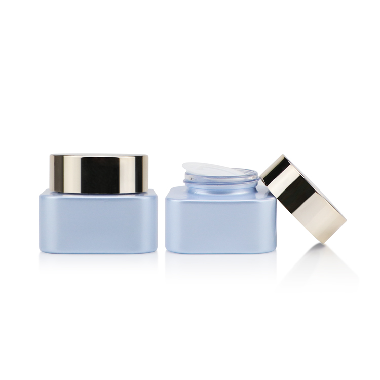 Eco friendly cosmetic containers and packaging 30g 50g 100g clear glass Cream Jar with silver lid