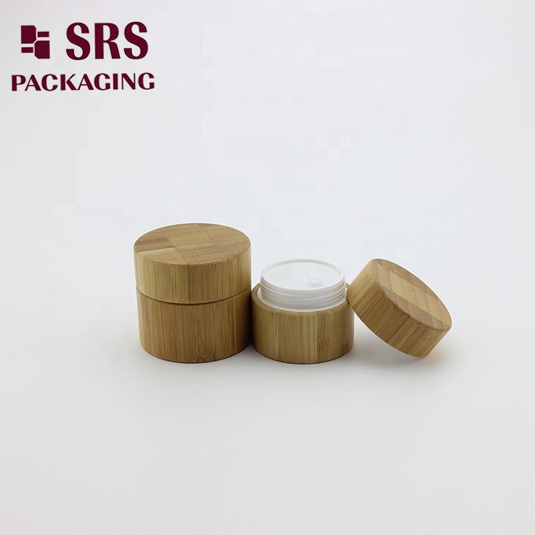 Eco-friendly custom made cosmetic packaging 15g 20g bamboo cream jar wood