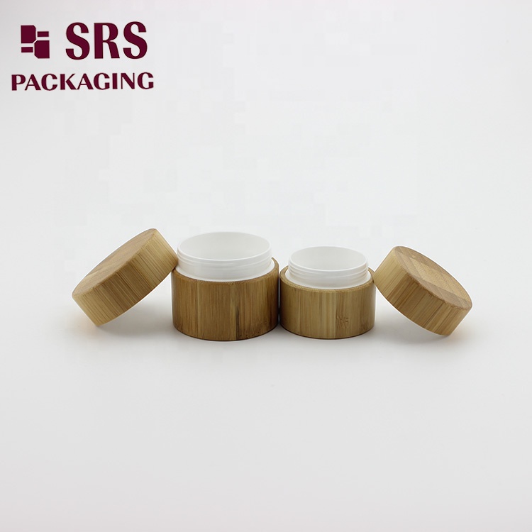 Eco-friendly custom made cosmetic packaging 15g 20g bamboo cream jar wood