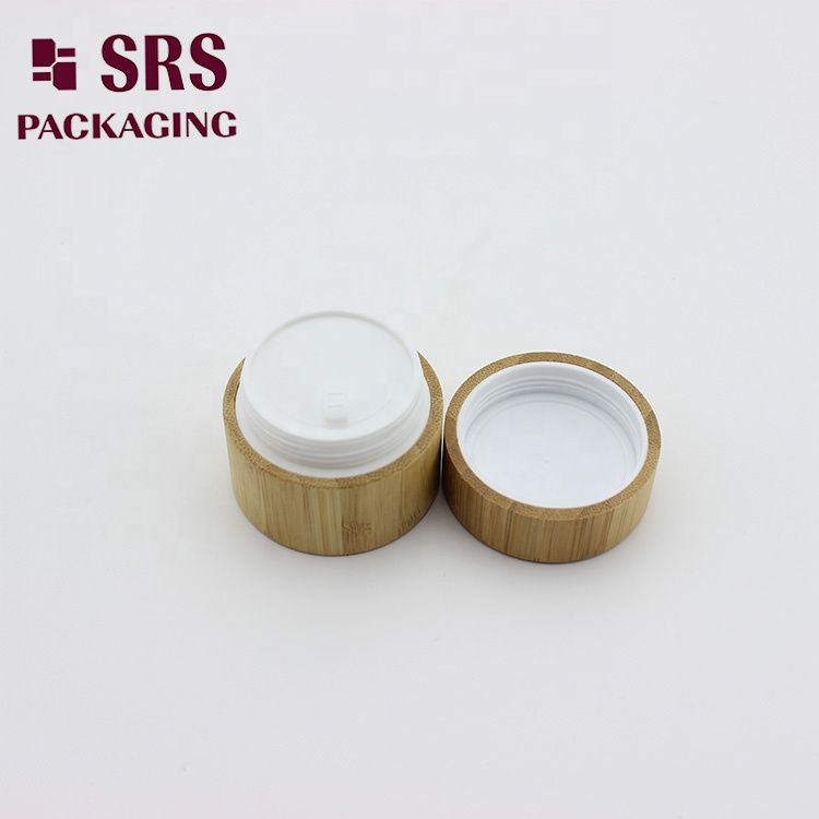 Eco-friendly custom made cosmetic packaging 15g 20g bamboo cream jar wood
