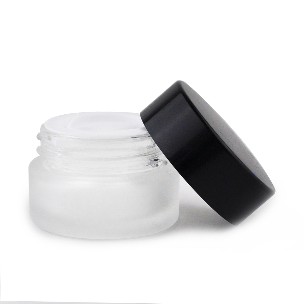 Eco-friendly empty 15ml 30ml 50ml frosted glass cosmetic cream lotion jar 100g