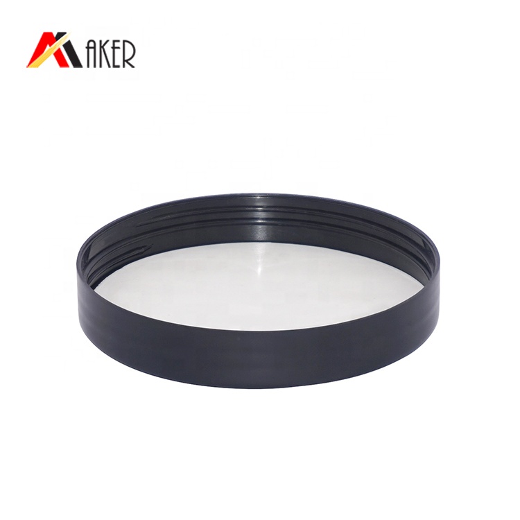 Eco-friendly empty 200g Solid white plastic pet cosmetic cream jar with black matte lid