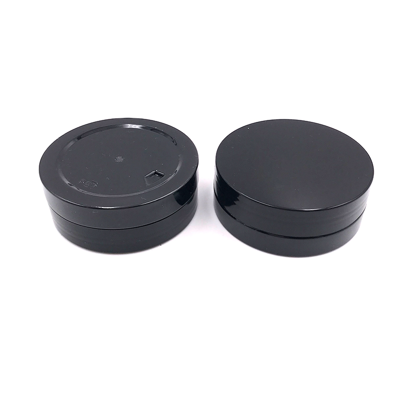 Eco friendly empty face cream containers 30g 50g 100g 150g 200g 250g bright black PET plastic jar with screw lid