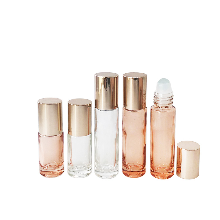 Eco friendly essential oil 10ml roll on glass bottle rose gold cap roller bottle for perfume