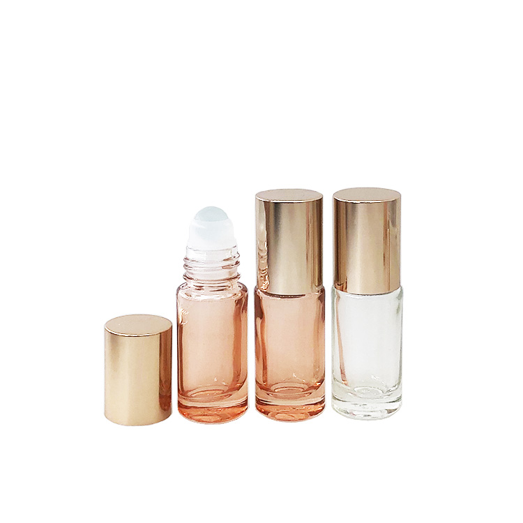Eco friendly essential oil 10ml roll on glass bottle rose gold cap roller bottle for perfume