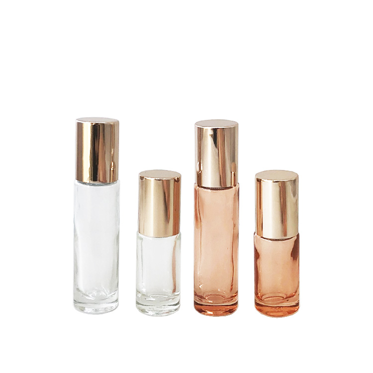 Eco friendly essential oil 10ml roll on glass bottle rose gold cap roller bottle for perfume