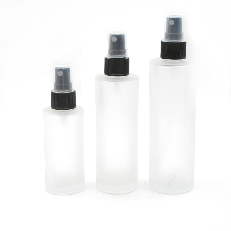 Eco friendly frosted glass lotion sprayer bottle with pump spray 50ml 100ml