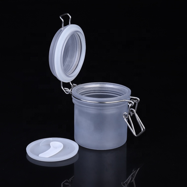 Eco friendly frosted plastic jar 200ml kilner wire bale jar