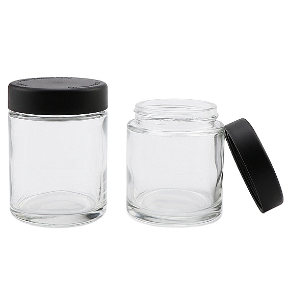 Eco-friendly glass packaging container glass jar and bottles with child resistant cap