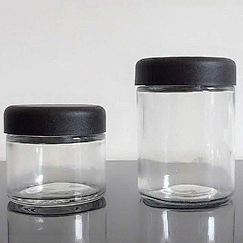 Eco-friendly glass packaging container glass jar and bottles with child resistant cap