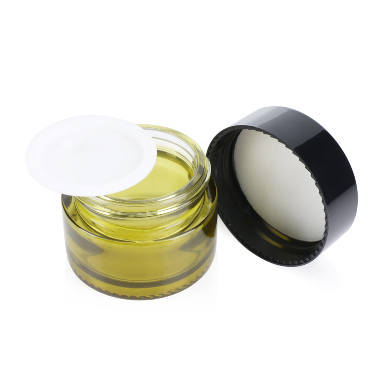 Eco friendly green 15g 20g 50g round empty lip scurb container 2 oz cosmetic cream glass jar for sale