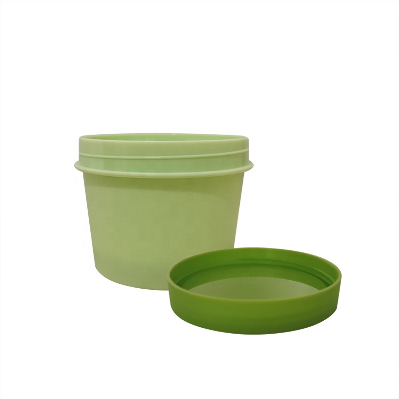 Eco friendly green color cosmetic emulsion container 50g 100g round pp cream empty plastic lotion jar