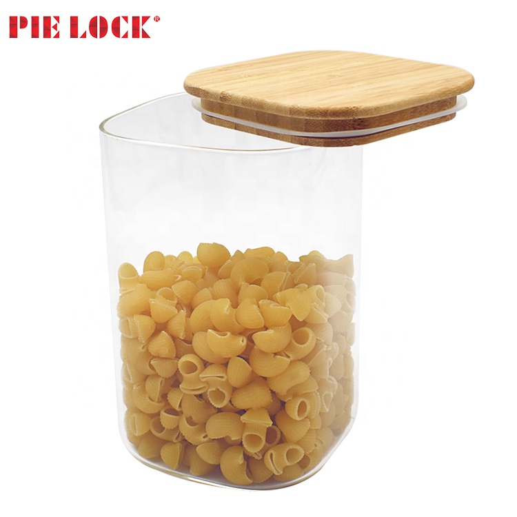 Eco friendly high borosilicate glass jars with wood lid