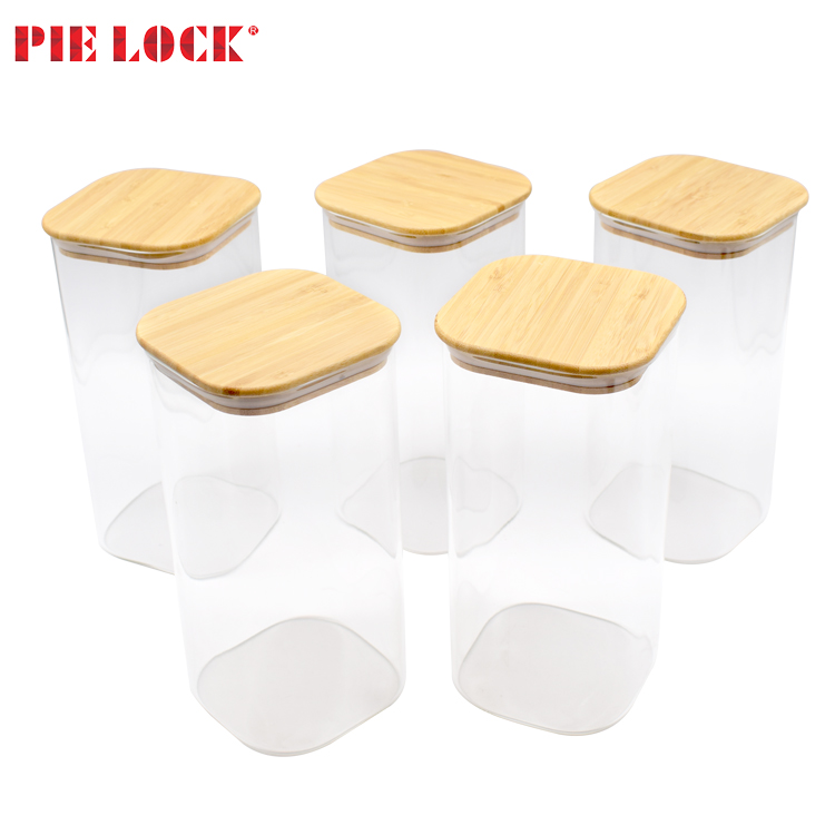 Eco friendly high borosilicate glass jars with wood lid