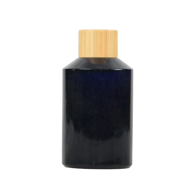 Eco friendly hotsale cosmetic containers violet black Cream Jar and glass with bamboo lid