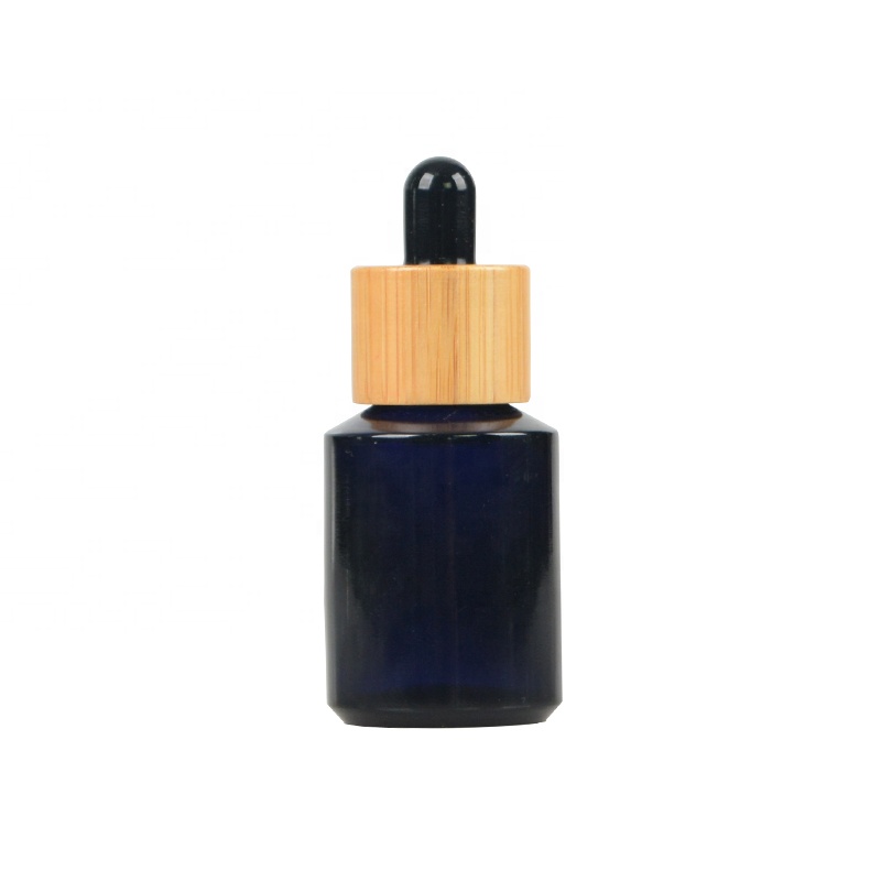 Eco friendly hotsale cosmetic containers violet black Cream Jar and glass with bamboo lid