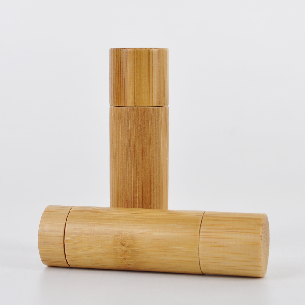 Eco friendly kraft biodegradable 5ml bamboo lip balm tubes lipstick tube container