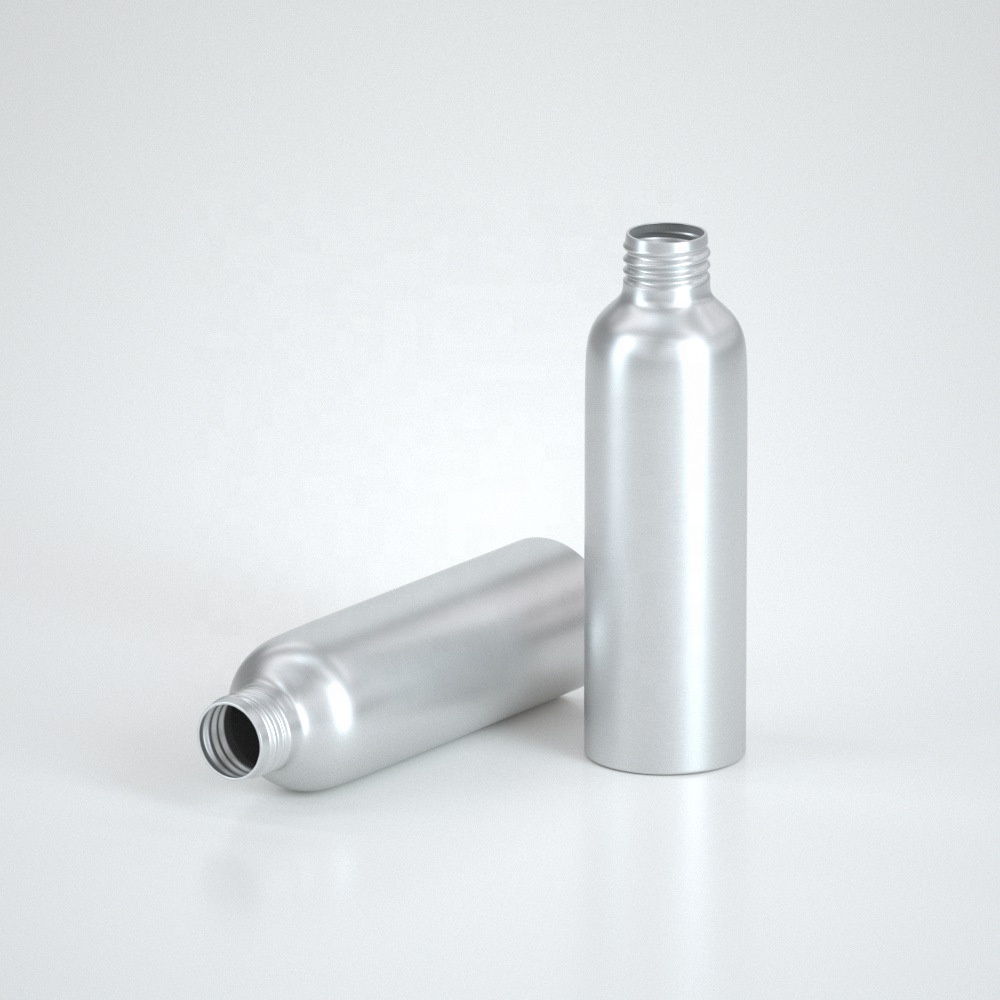 Eco-friendly metal empty aluminum bottle with lid for cosmetic refillable bottles 30ml 60ml 80ml 100ml 150ml 200ml 250ml 500ml