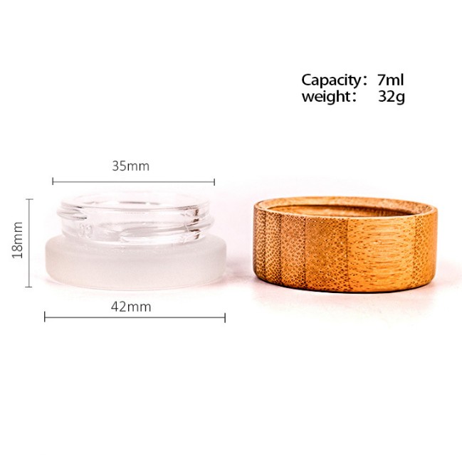 Eco friendly natural bamboo wooden glass storage jar with bamboo lid