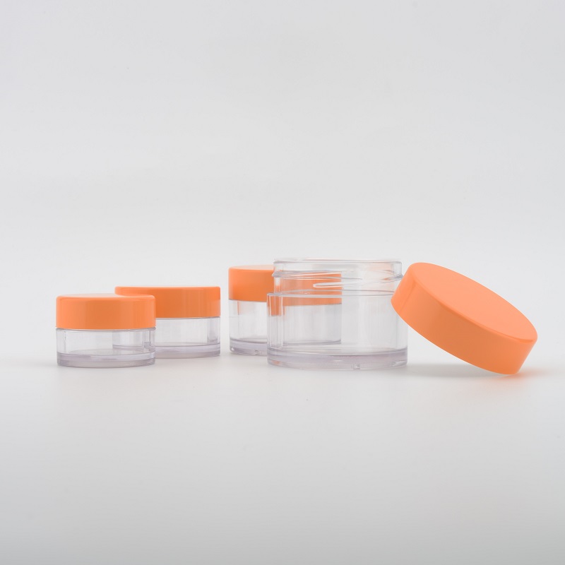 Eco friendly orange Plastic PETG 5g 10g 15g 30g 50g 1oz cosmetic cream Jars for custom packing