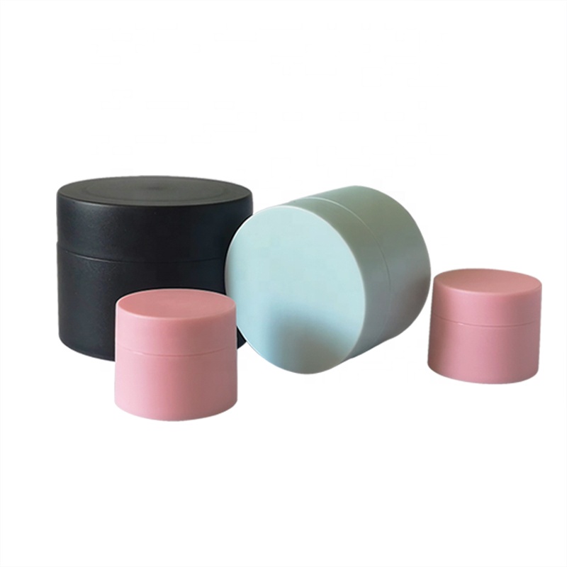 Eco friendly post consumer recycled matte colorful round empty 5g 15g 20g 30g 50g 80g plastic cream jar