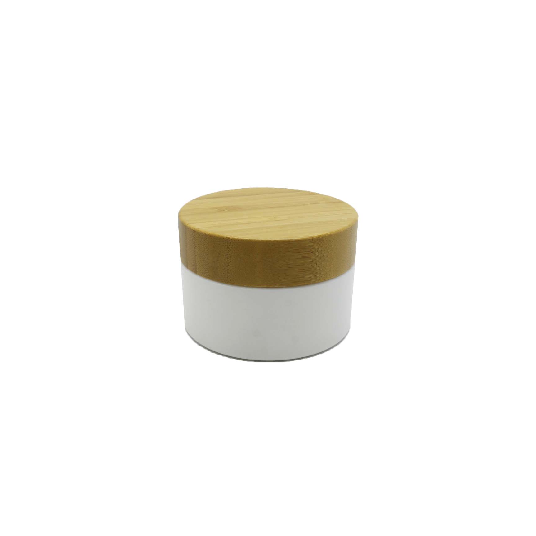 Eco friendly pp cosmetic plastic cosmetic jar with bamboo lid packaging PJ-03Q