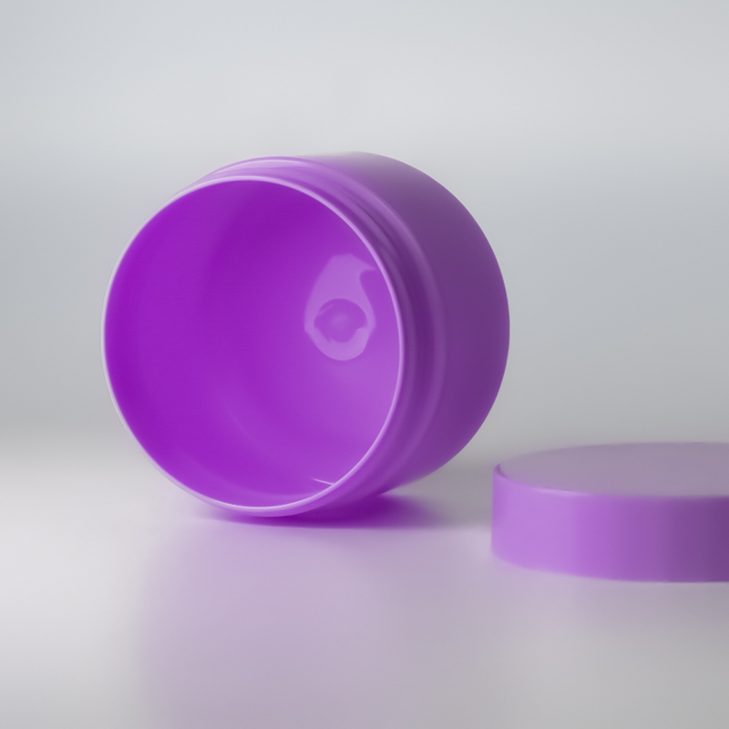 Eco friendly purple body scrub round plastic bodybutter jars