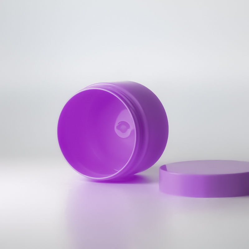 Eco friendly purple body scrub round plastic bodybutter jars