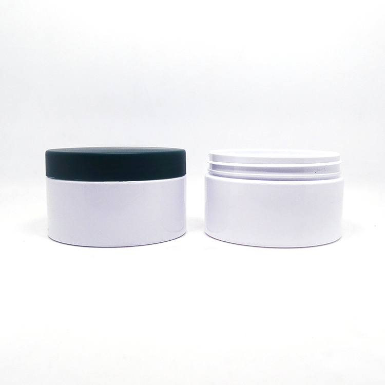 Eco friendly refillable skin care butter container 100ml white PET jar plastic cosmetics for clay mask