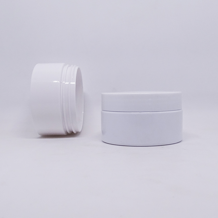 Eco friendly refillable skin care butter container 100ml white PET jar plastic cosmetics for clay mask