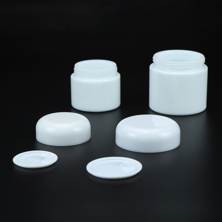 Eco friendly round 5g 50g 100g empty white ceramic cream jar packaging luxury cream jars with lip