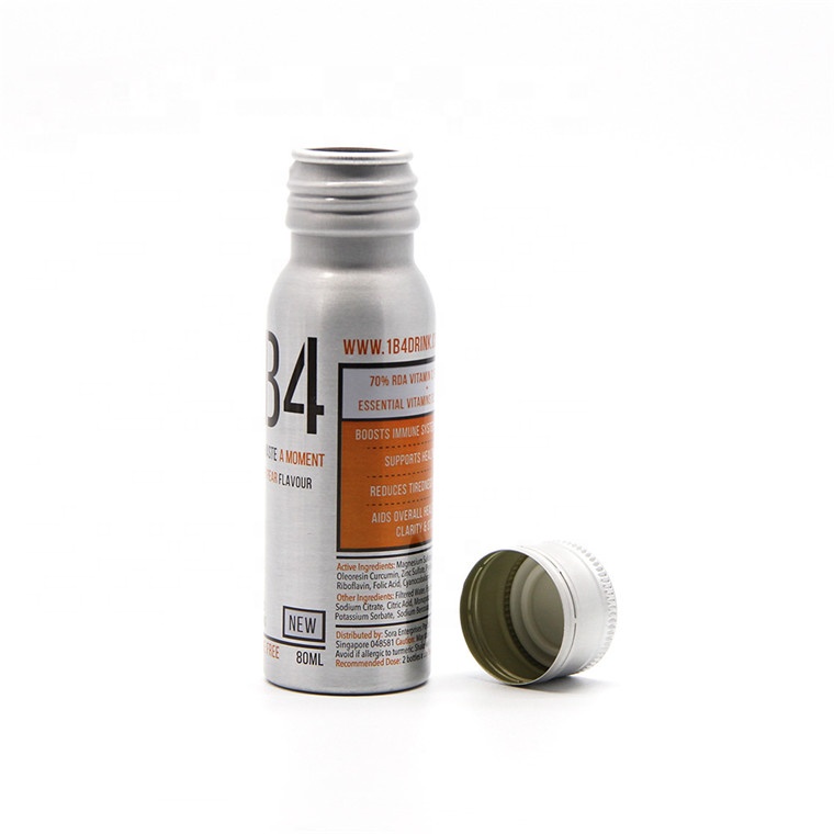 Eco friendly round custom color aluminum packaging beverage bottle 100 ml 250ml