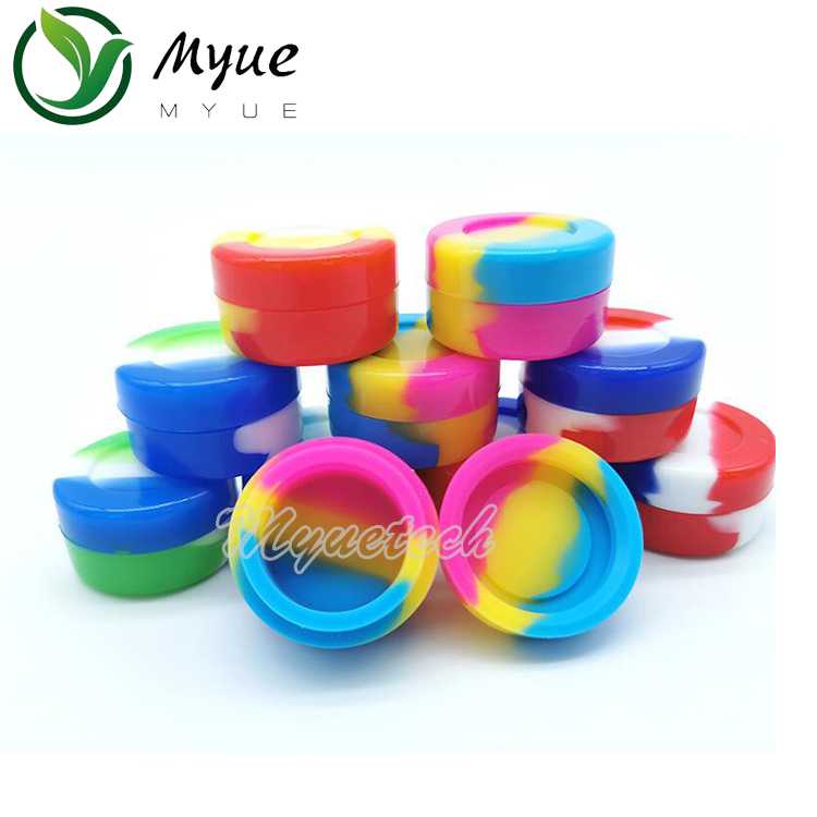 Eco-friendly silicone rubber container silicone jars wax container 5 ml silicone container