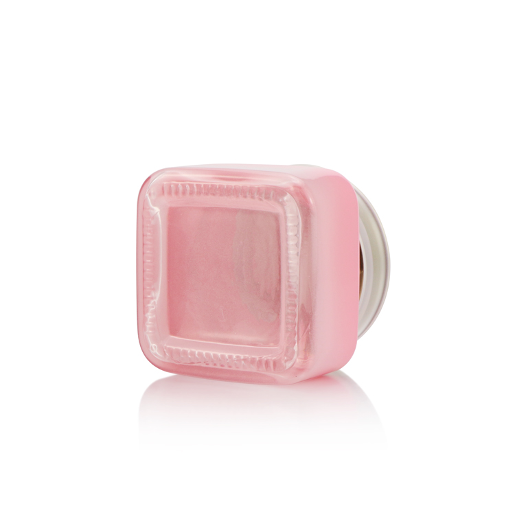 Eco friendly skin care packaging 30g 50g 100ml 150ml square pink glass cosmetic bottle and cream jar for sale