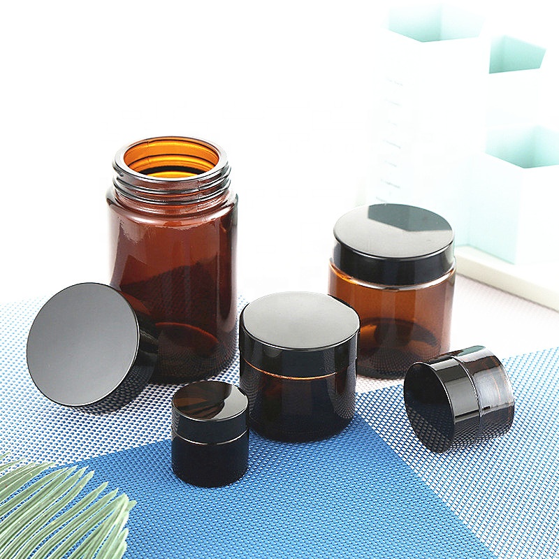 Eco friendly skin care packaging cosmetic cream jars 2 oz 8oz glass cosmetic jar