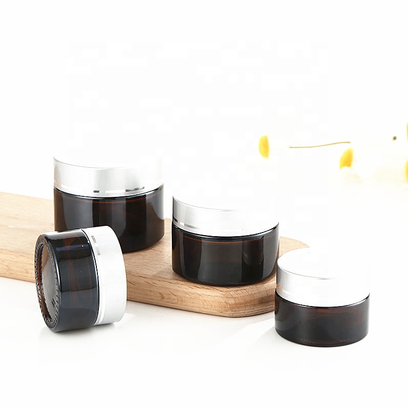 Eco friendly skin care packaging cosmetic cream jars 2 oz 8oz glass cosmetic jar