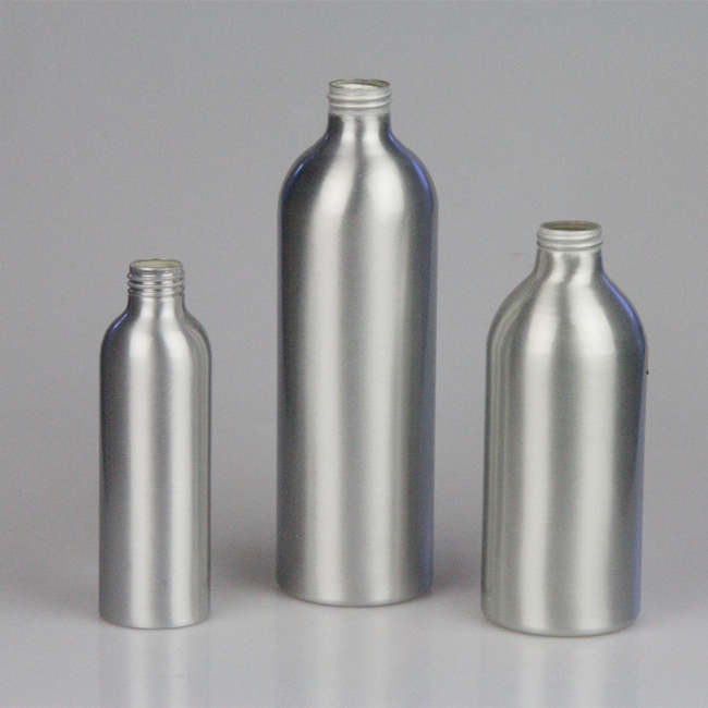 Eco friendly trigger metal empty aluminum cosmetic shampoo screw top cap spray bottle