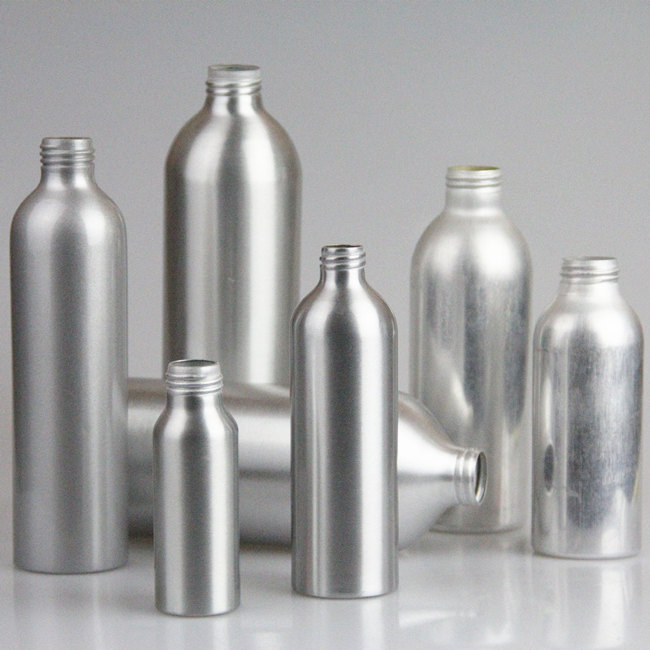 Eco friendly trigger metal empty aluminum cosmetic shampoo screw top cap spray bottle