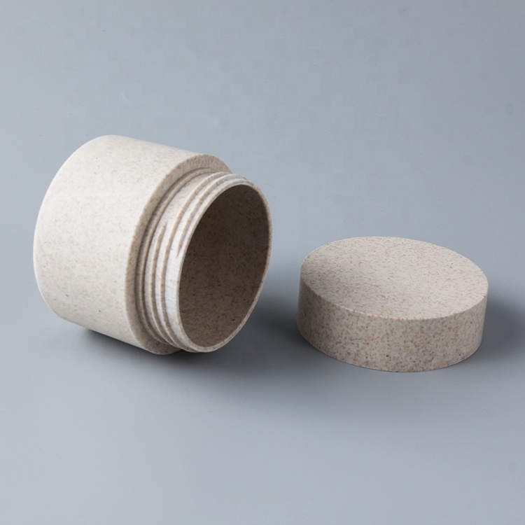 Eco friendly wheat straw pla cosmetic biodegradaging jar 1oz 2oz 4oz plastic face cream jar cream jar body lotion containers