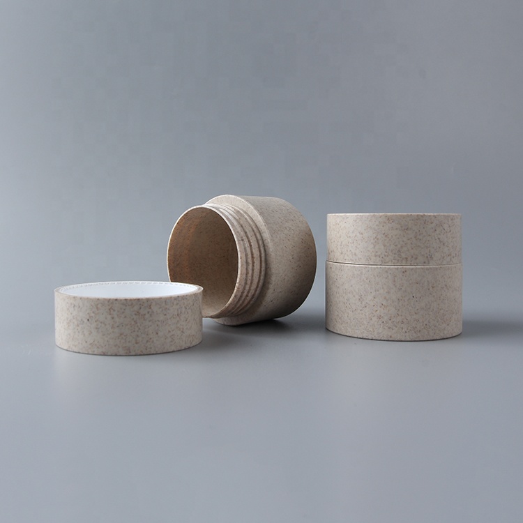 Eco friendly wheat straw pla cosmetic biodegradaging jar 1oz 2oz 4oz plastic face cream jar cream jar body lotion containers