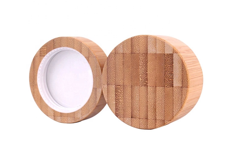 Eco-friendly whole natural bamboo glass cream jar cosmetic container 15g 30g 50g 100g 150g 200g