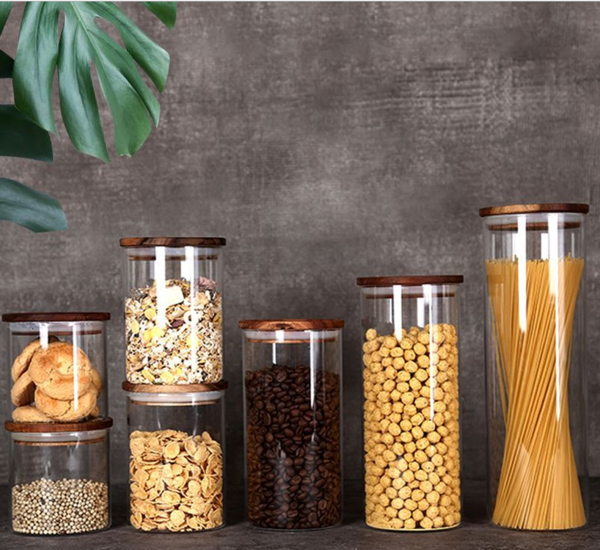 Eco friendly wholesale glass jars with wood lid