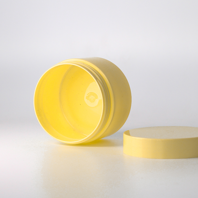 Eco friendly yellow cosmetic cream balm jar emty jars for creams jar plastic cream