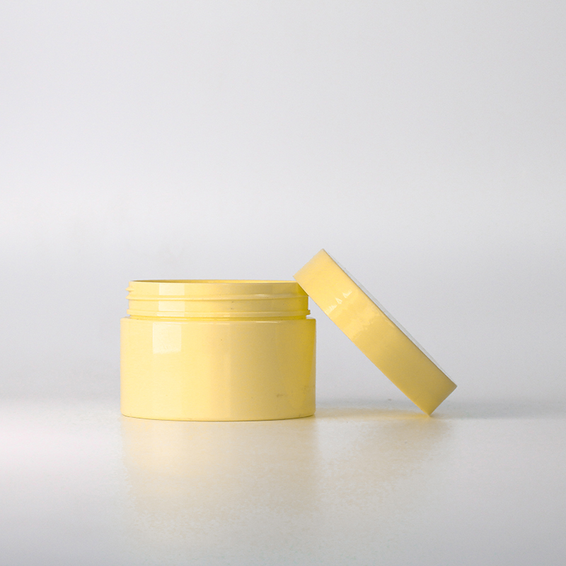 Eco friendly yellow cosmetic cream balm jar emty jars for creams jar plastic cream