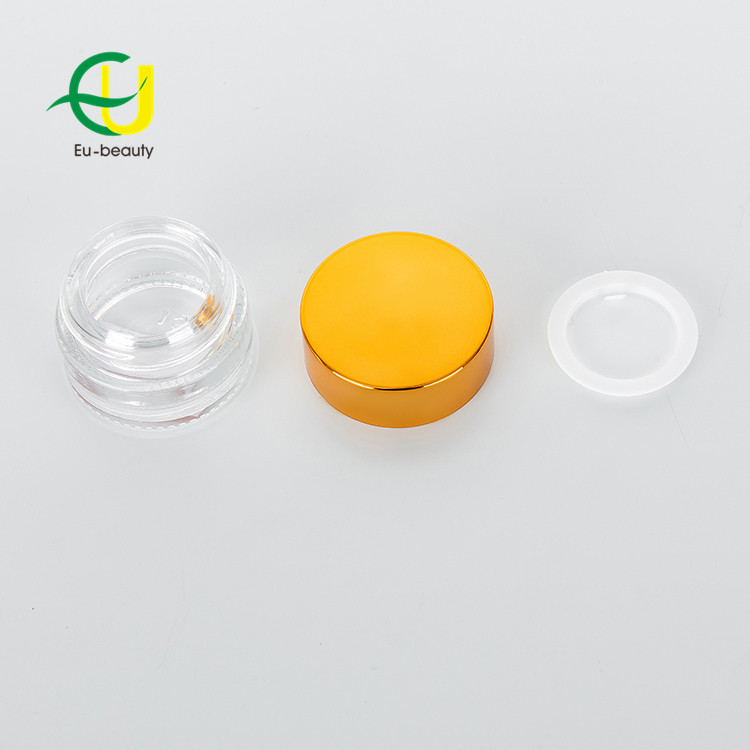 Ecofriendly Empty Frosted Packaging Cream Glass Round 5ml Cosmetic Jar